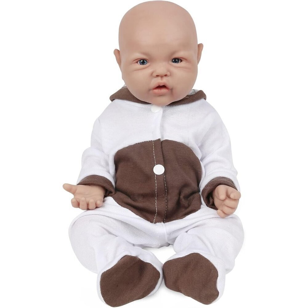 🆕17inch Full Platinum Silicone Baby Doll Reborn Eyes Open Lifelike Baby Girl